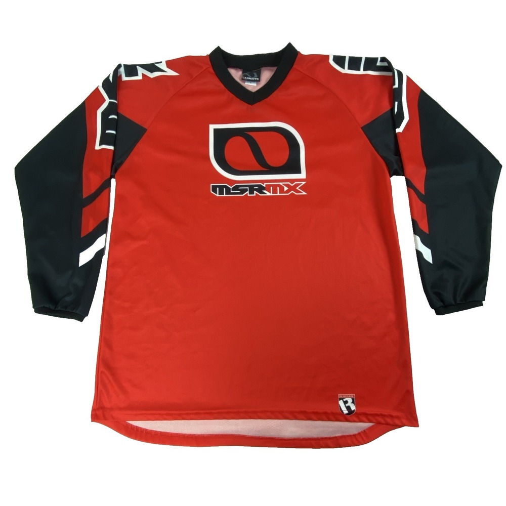 Vtg MSR MX Mens L Racing Motocross Jersey Dirt Bike‎ Red Long Sleeve Made in USA